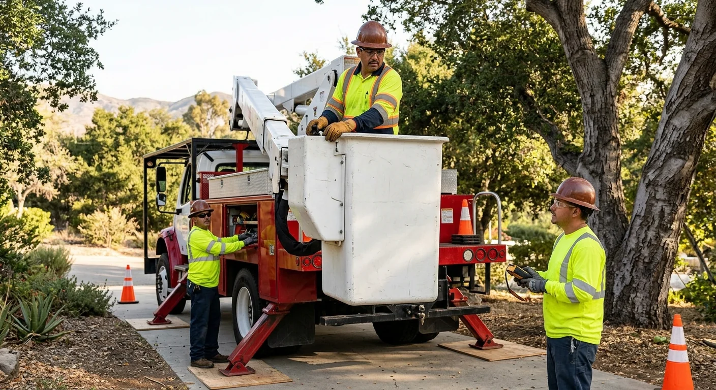 Santa Paula Tree Services technician testing system performance