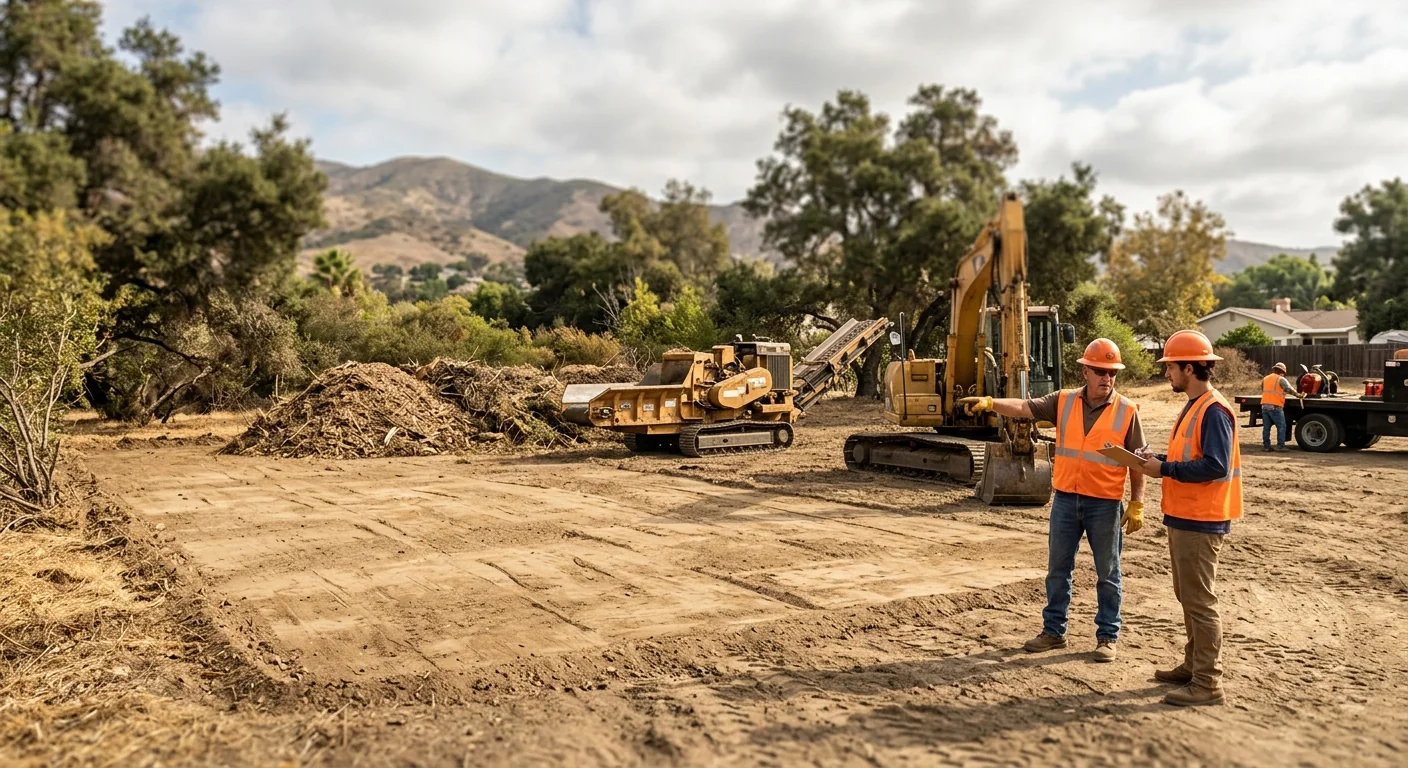 Finished flat lot graded and cleared ready for construction