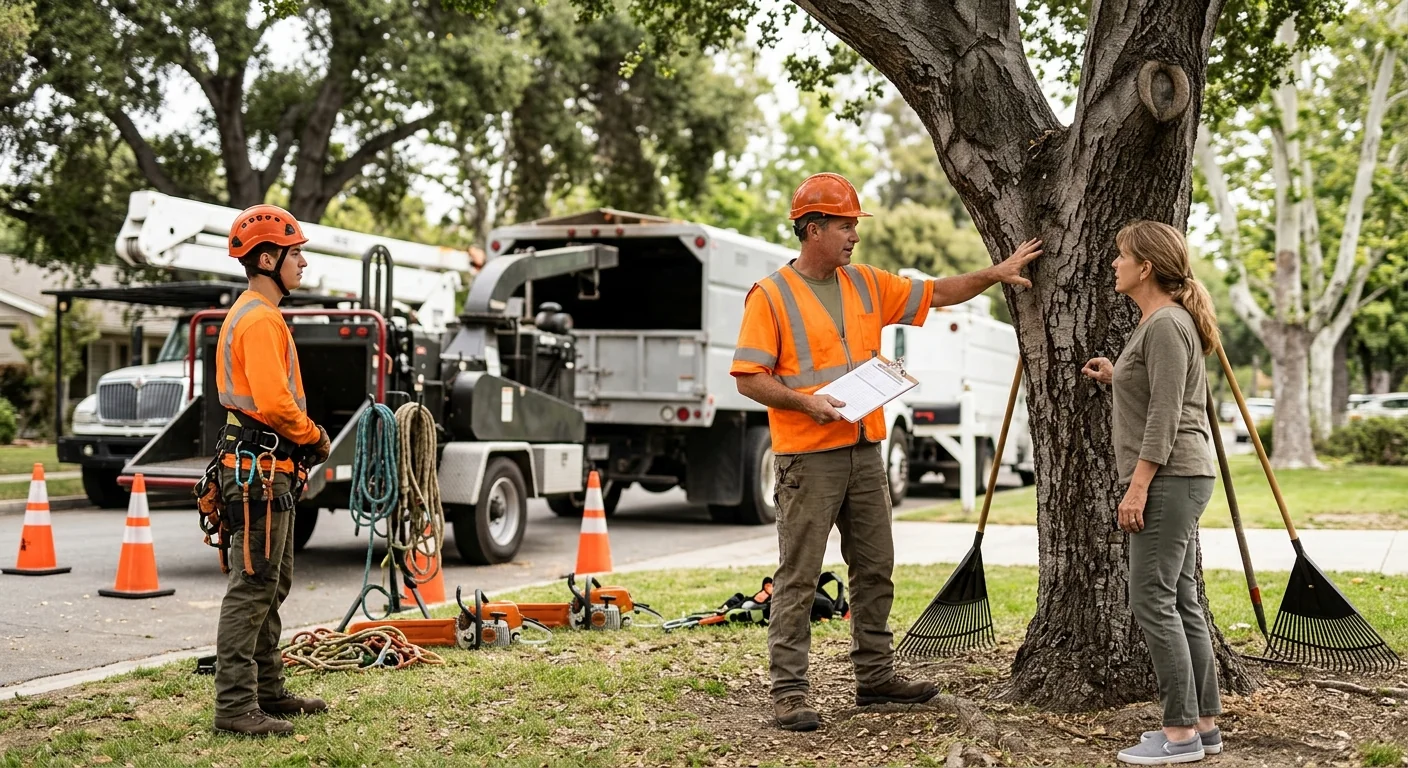 Tree Service equipment ready for customer walkthrough