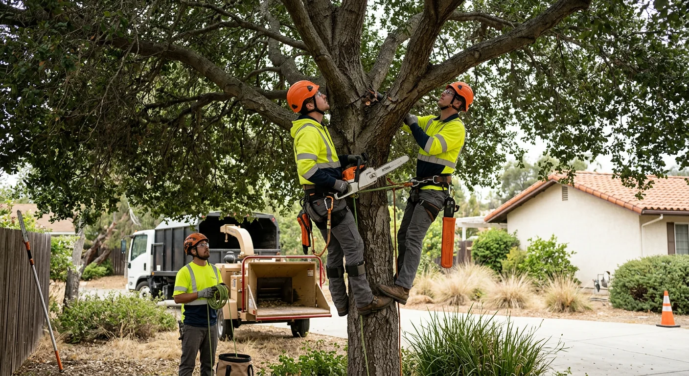 Overgrown crown before crown thinning on a suburban property