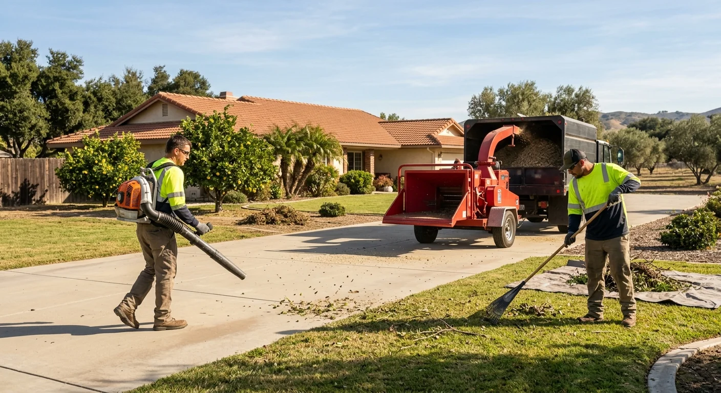 Finished worksite showing safe cleanup after a residential tree removal